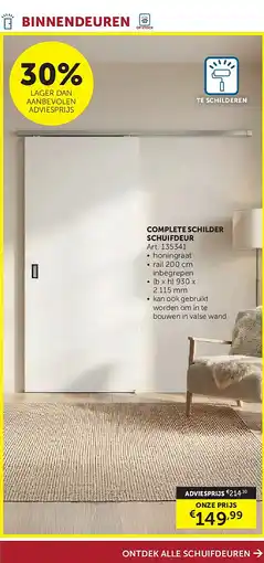 Zelfbouwmarkt COMPLETE SCHILDER SCHUIFDEUR aanbieding