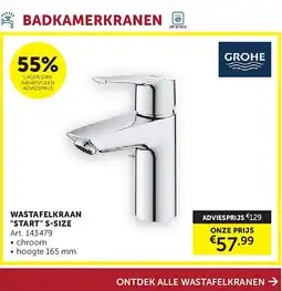 Zelfbouwmarkt WASTAFELKRAAN START S-SIZE aanbieding