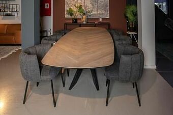 Deba Meubelen Set 6 stoelen GLOVE - Donkergrijs Grijs aanbieding