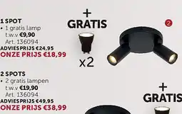 Zelfbouwmarkt OPBOUWSPOTS 2 SPOTS aanbieding