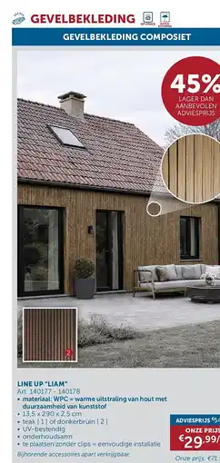 Zelfbouwmarkt GEVELBEKLEDING COMPOSIET LINE UP “LIAM” aanbieding
