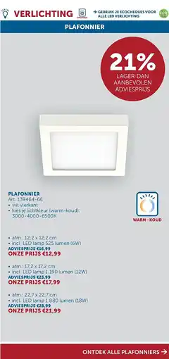 Zelfbouwmarkt PLAFONNIER aanbieding