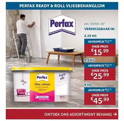 Zelfbouwmarkt PERFAX READY & ROLL VLIESBEHANGLIJM 2,25 KG aanbieding