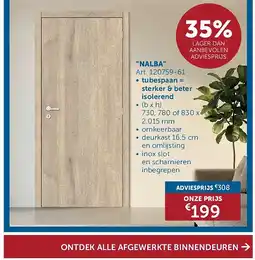 Zelfbouwmarkt AFGEWERKTE DEUREN NALBA aanbieding