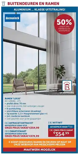 Zelfbouwmarkt ALUMINIUM ... KLASSE UITSTRALING! RAMEN LUXIO aanbieding