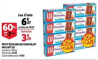 Auchan Petit Écolier Au Chocolat Au Lait Lu aanbieding