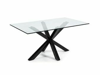 Deba Meubelen Tafel ARGO - Glas/zwart Zwart aanbieding
