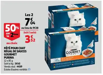 Auchan Pâté Pour Chat Régal De Sauces Gourmet Purina aanbieding