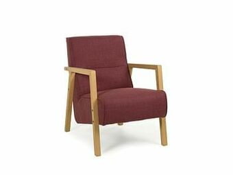 Deba Meubelen Fauteuil met hout BUENO - Burgundy red Rood aanbieding