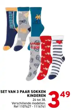 Trafic Set van 3 paar sokken kinderen aanbieding
