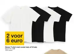 Zeeman Heren T-shirt met ronde hals of V-hals aanbieding