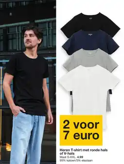 Zeeman Heren T-shirt met ronde hals of V-hals aanbieding