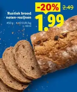 Lidl Rustiek brood noten-rozijnen aanbieding