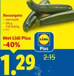 Lidl Biocourgette aanbieding