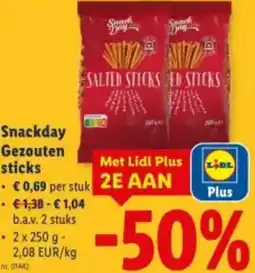 Lidl Snackday Gezouten sticks aanbieding