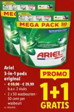 Lidl Ariel 3-in-1 pods original aanbieding