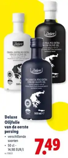 Lidl Deluxe Olijfolie van de eerste persing aanbieding