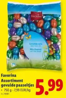 Lidl Favorina Assortiment gevulde paaseitjes aanbieding