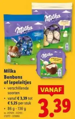 Lidl Milka Bonbons of lepeleitjes aanbieding