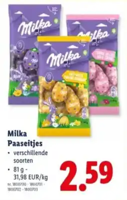 Lidl Milka Paaseitjes aanbieding
