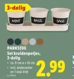 Lidl Parkside set kruidenpotjes, aanbieding