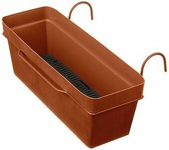 Brico Deroma plantenbak Vaso Like met waterreserve bruin 49x28cm aanbieding