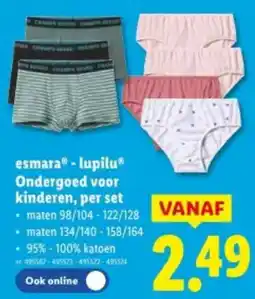 Lidl Esmara - Lupilu ondergoed voor kinderen aanbieding