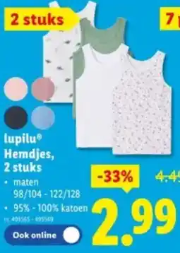 Lidl Lupilu Hemdjes aanbieding