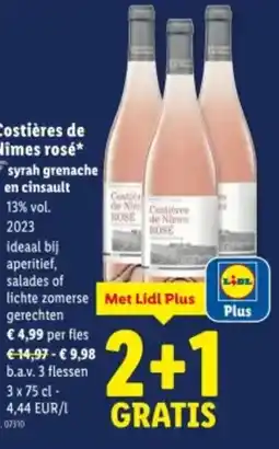 Lidl Costières de Nimes rosé aanbieding