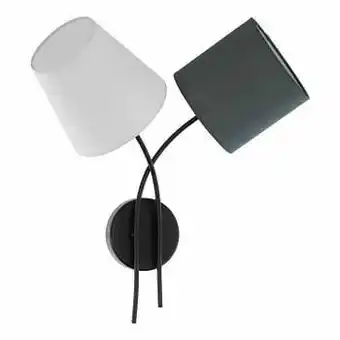 Zelfbouwmarkt Wandlamp E14 - Zwart/wit - 2 Lampen aanbieding