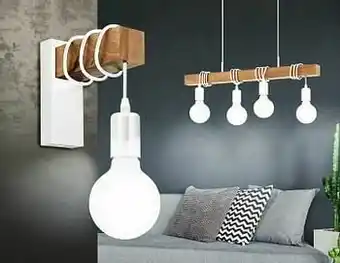 Zelfbouwmarkt Hanglamp Wit/hout 4xe27 aanbieding