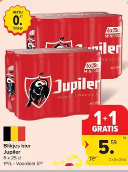 Carrefour Blikjes bier Jupiler aanbieding