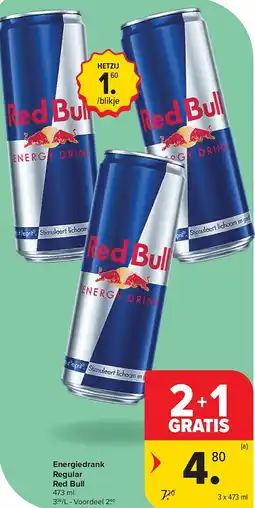 Carrefour Energiedrank Regular Red Bull aanbieding