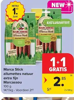 Carrefour Marca Stick allumettes natuur extra fi jn Marcassou aanbieding