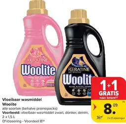 Carrefour Vloeibaar wasmiddel Woolite aanbieding