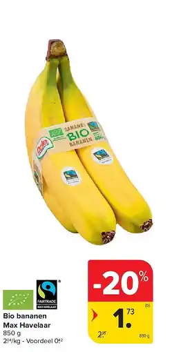 Carrefour Bio bananen Max Havelaar aanbieding