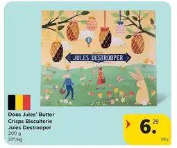Carrefour Doos Jules’ Butter Crisps Biscuiterie Jules Destrooper aanbieding