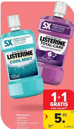 Carrefour Mondwater Listerine aanbieding