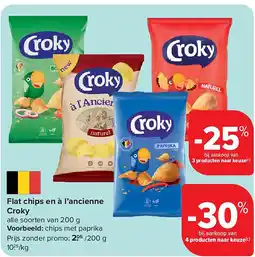 Carrefour Flat chips en à l’ancienne Croky aanbieding