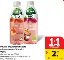 Carrefour Infusie of gearomatiseerd mineraalwater Vitamin+ Volvic aanbieding