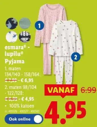 Lidl Pyjama aanbieding