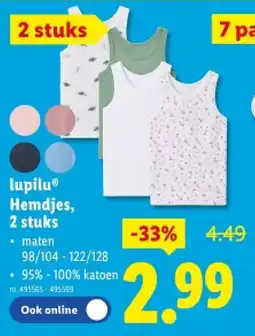 Lidl Hemdjes, 2 stuks aanbieding