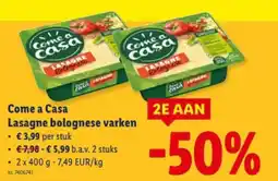 Lidl Lasagne bolognese varken aanbieding
