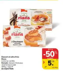 Carrefour Market Dessert et ultra-frais Rians aanbieding