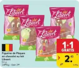 Carrefour Market Figurine de pâques en chocolat au lait libeert aanbieding