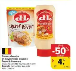 Carrefour Market Sauces chaudes et mayonnaises squeeze devos & lemmens aanbieding