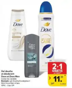 Carrefour Market Gel douche et déodorant Dove et Dove Men aanbieding
