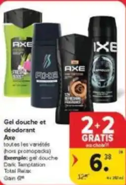 Carrefour Market Gel douche et déodorant Axe aanbieding