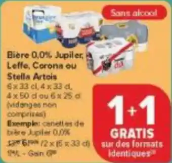 Bière 0,0% Jupiler Leffe Corona ou Stella Artois