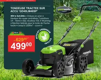 Tondeuse tractee sur accu GD40LM46SP